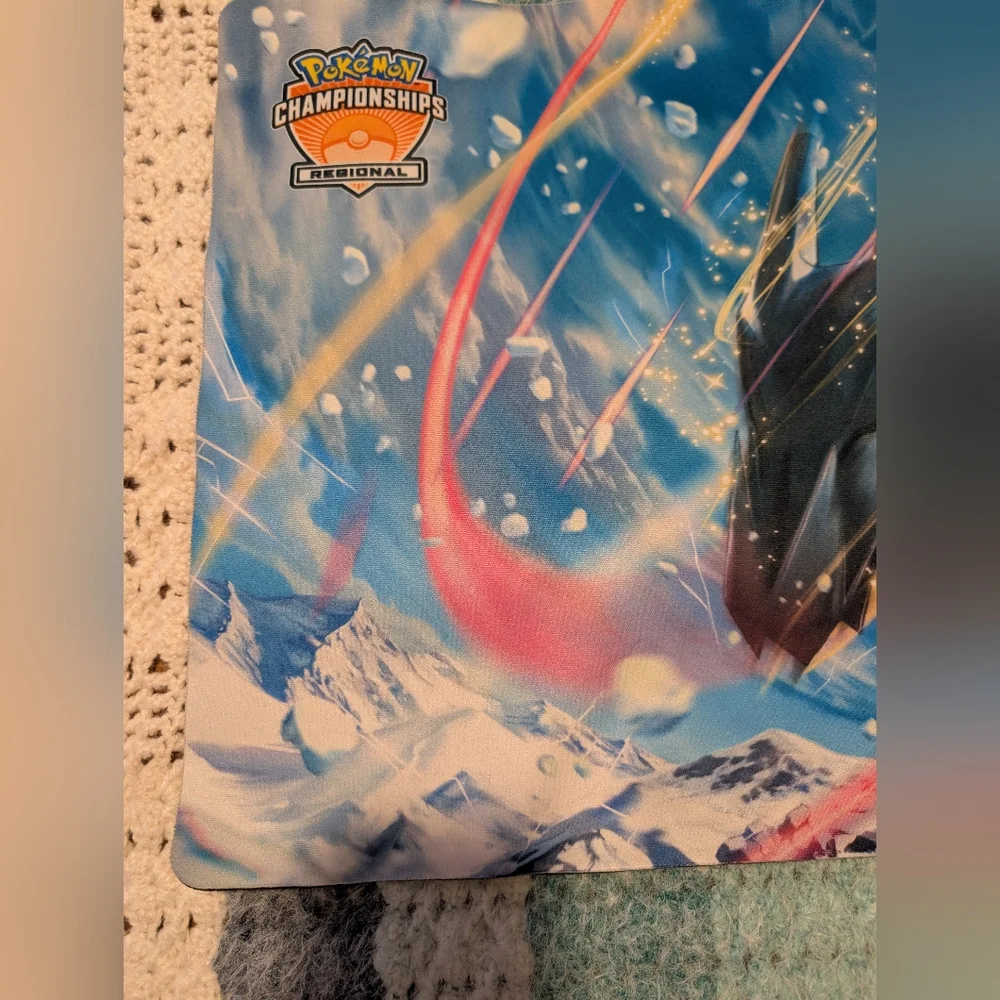 Pokémon Playmat featuring Ice-Scene Rayquaza - Blue/Red Regionals Championship M